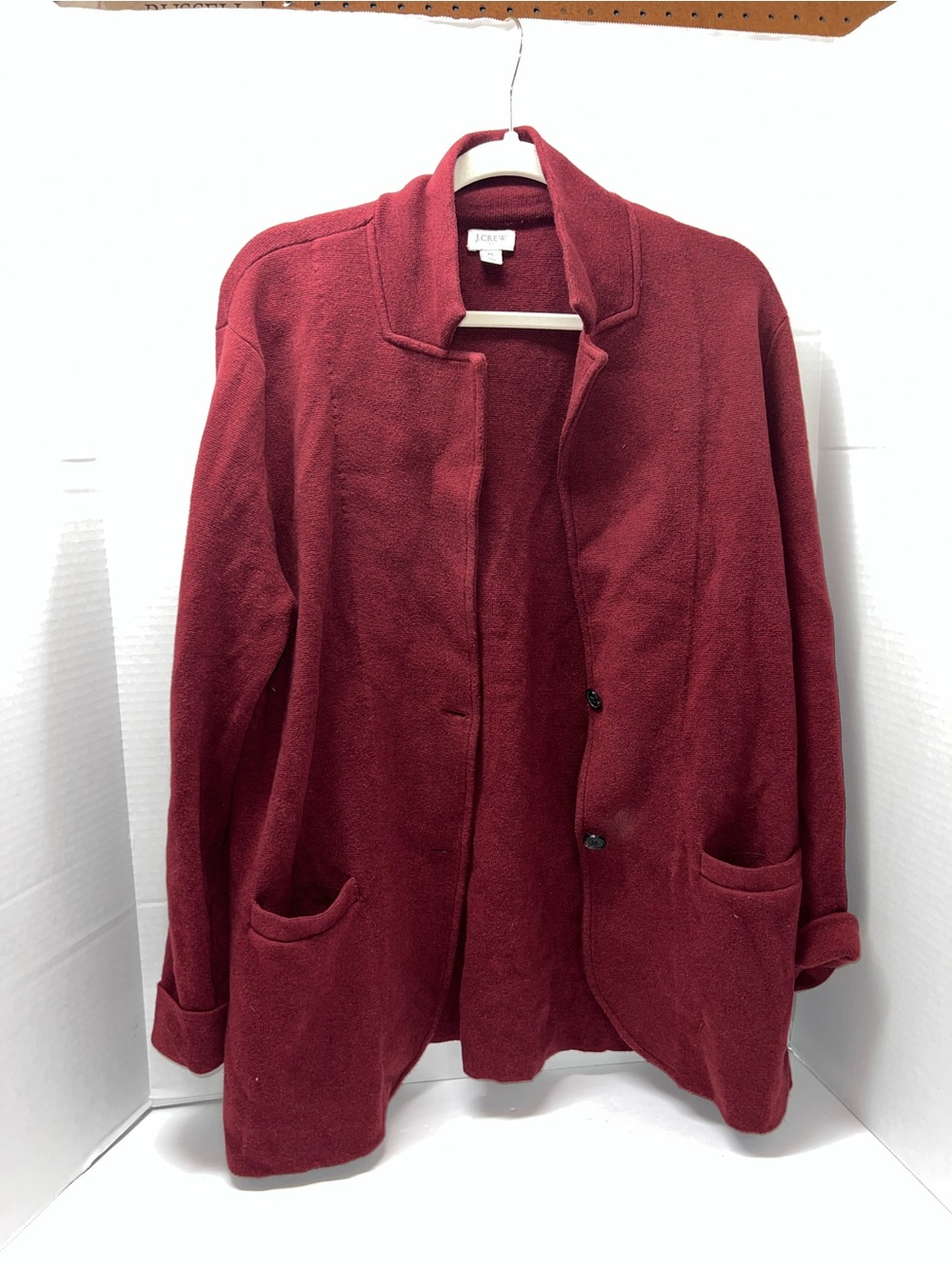 J. Crew Women's Deep Red button Front  Blazer jacket